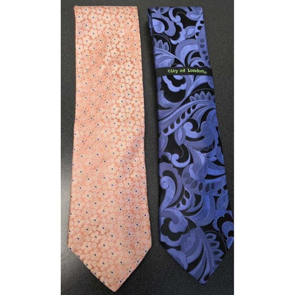 NEW 2 City of London Multicolor Striped Mens Tie 100% Silk Necktie Luxury Funky